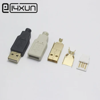 1 комплект Позолоченных Разъемов USB Типа A 2,0 3,0 Черного цвета для ремонта своими руками Canon Epson HP ZJiang Label Printer DAC USB Printer