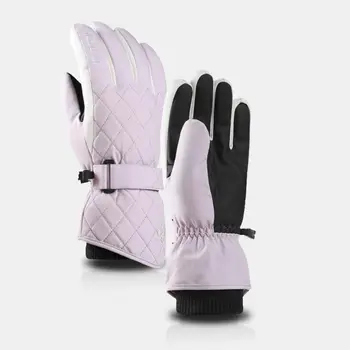 1 пара модных женских велосипедных перчаток, лыжные перчатки с защитой от морщин, сенсорный экран, сохраняющий тепло, полностью защищающий от пальцев, лыжные перчатки
