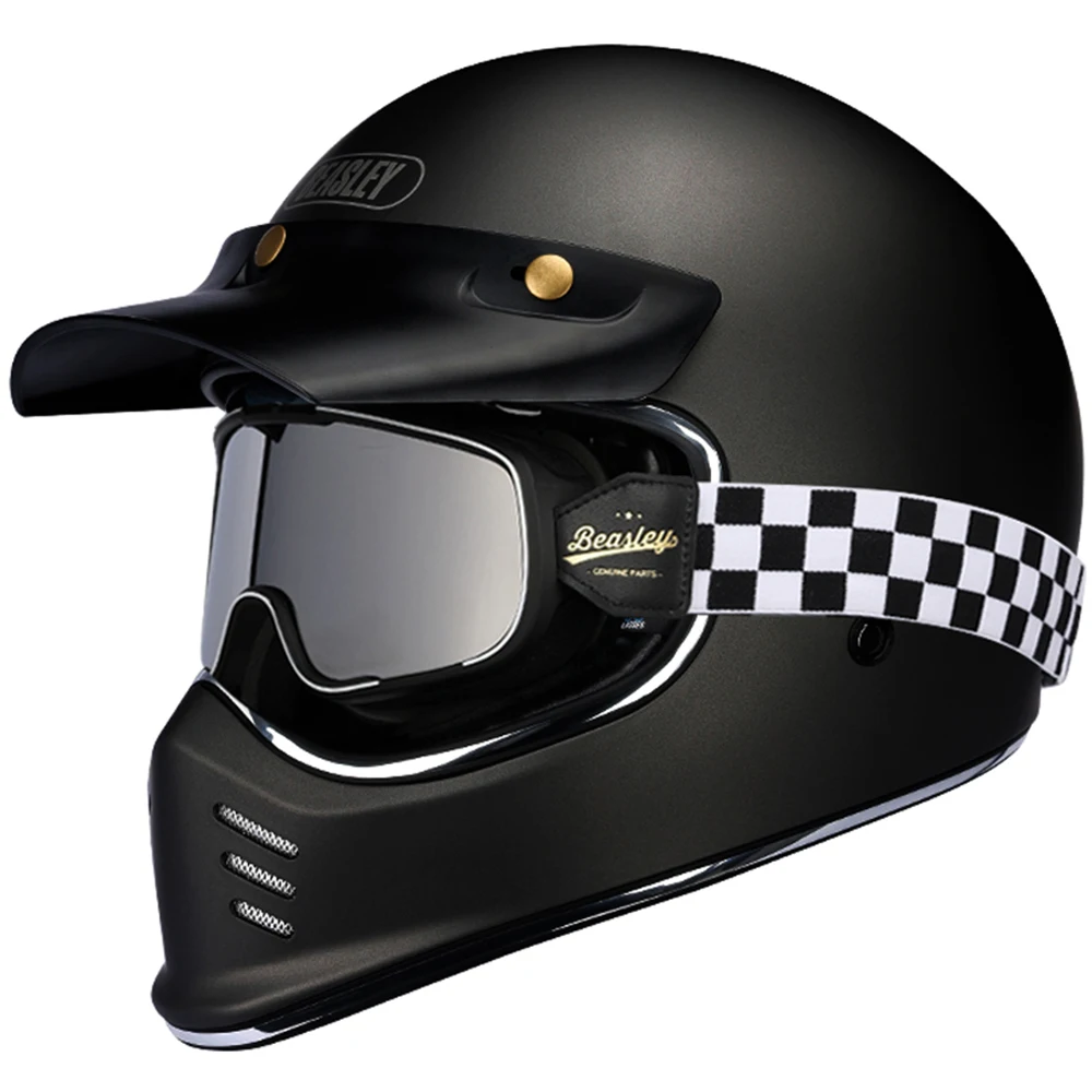 Мотоциклетный шлем Мотоциклетный Винтажный Ретро-шлем Мужские Женские профессиональные шлемы для мотокросса Шлем, сертифицированный DOT Мотоцикл0
