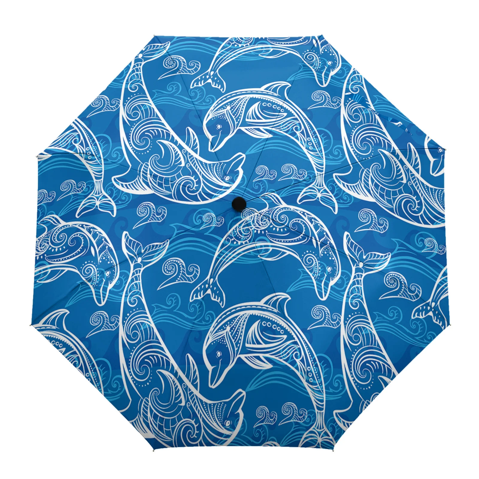 Текстура летних волн Дельфина, Автоматический Зонт, складной Зонт для путешествий, Портативный ветрозащитный зонт-зонтики0