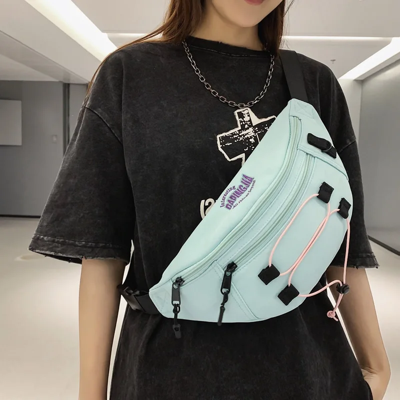 2023 Новая уличная поясная сумка в стиле хип-хоп большой емкости унисекс через плечо, нагрудная сумка, повседневная трендовая поясная сумка, женская нейлоновая поясная сумка0