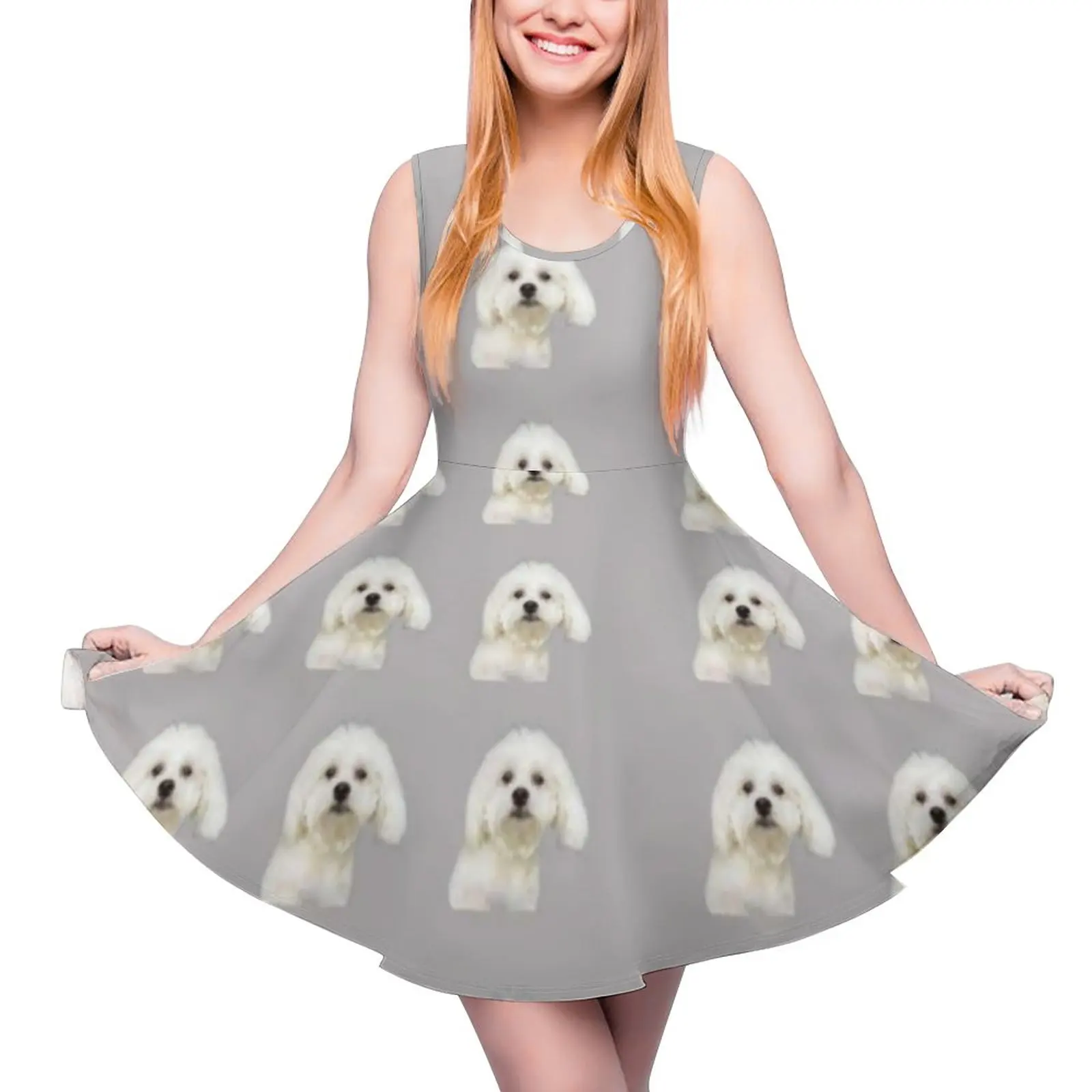 Платье для собак, Мальтийские вечерние дешевые платья, повседневное цельнокроеное платье с рисунком для девочек0