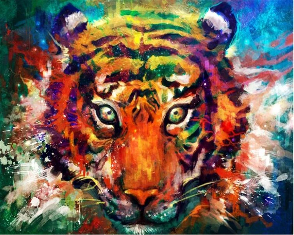 beibehang Custom art graffiti color tiger фотообои декоративная фреска фон обои для стен 3 d 3d обои0