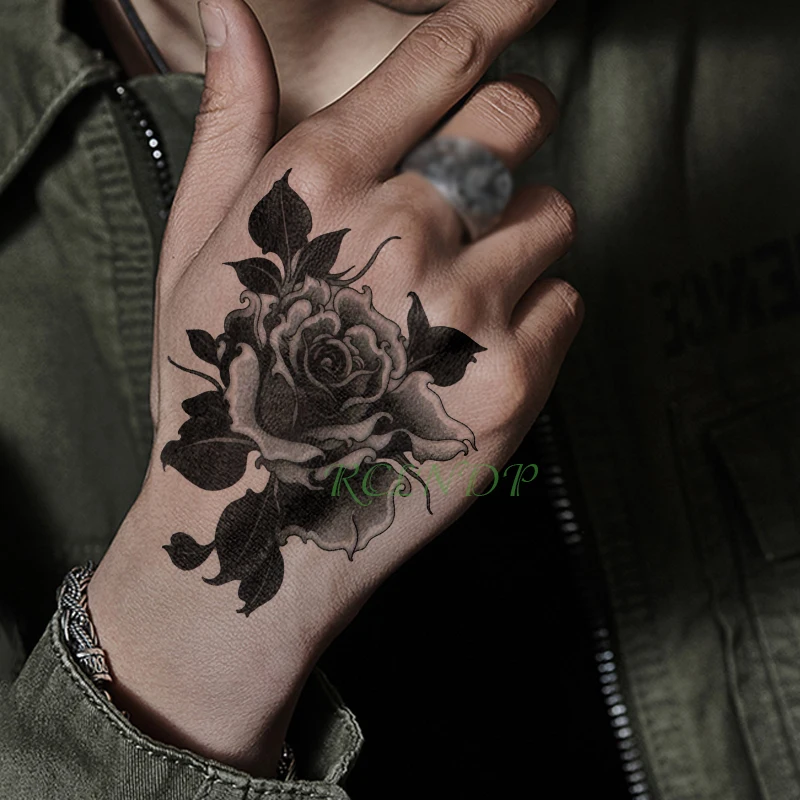 Водонепроницаемые Временные Татуировки Наклейки роза цветок растение рука рука Поддельная Татуировка Флэш Тату Боди Арт татуировки для Девочек Женщин Мужчин детей0