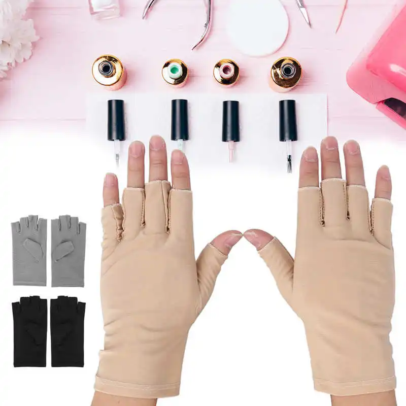 Профессиональные хлопчатобумажные перчатки с защитой от ультрафиолета для ногтей, перчатки для маникюра, инструменты для ногтей0