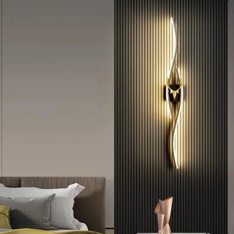 Лампа специальной формы креативная полоса настенный светильник настенный светильник гостиная ТВ фон настенная решетка лестница спальня прикроватная художественная стена1