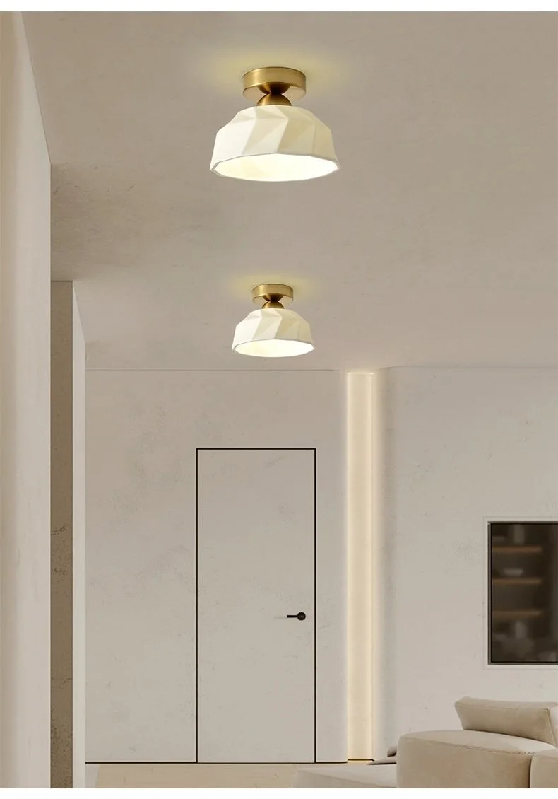 Потолочный светильник для прихожей в скандинавском стиле, светильник для коридора, современный креативный белый керамический светильник для балкона, потолочный светильник для коридора1