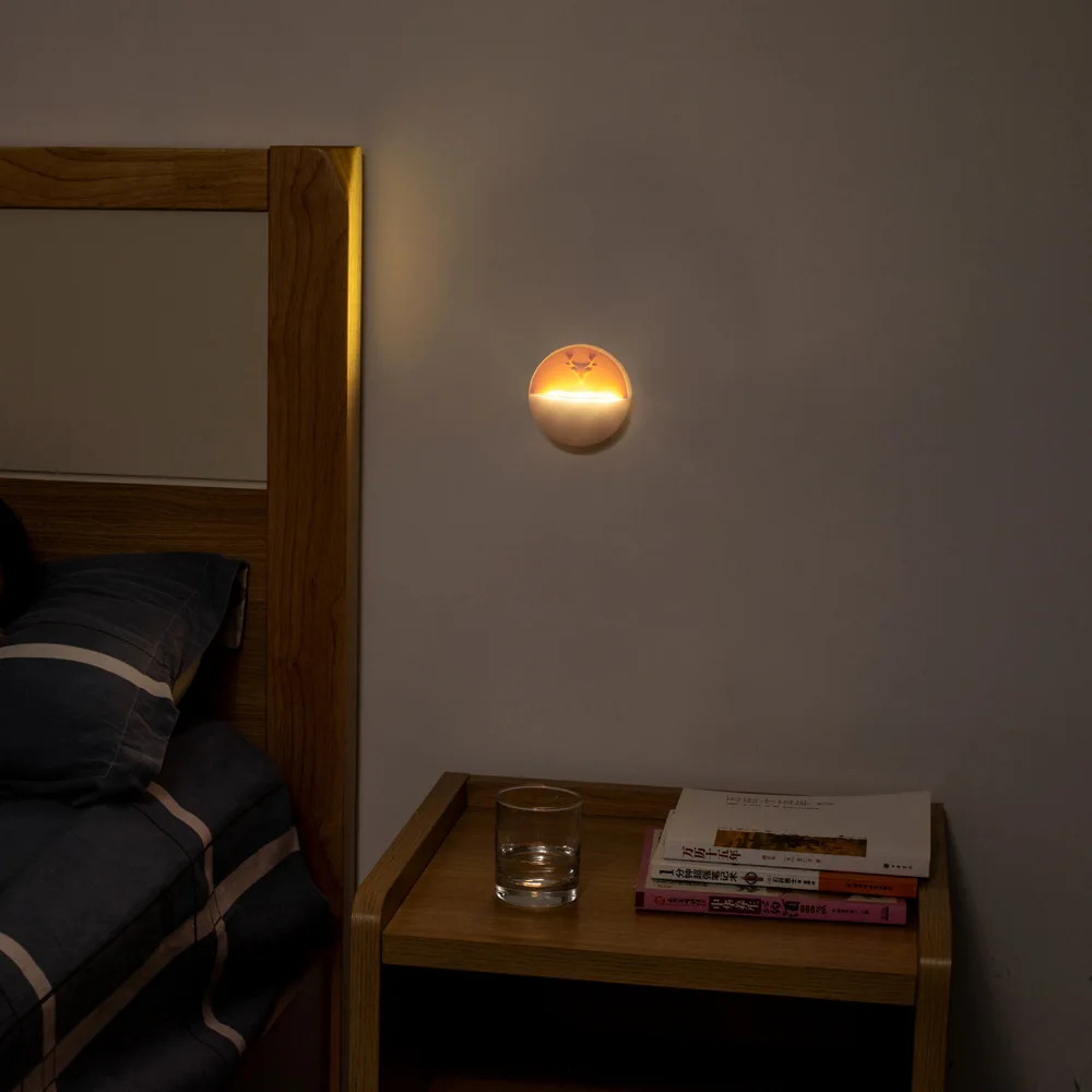 2ШТ USB-подзарядка, Декор для спальни, Ночник, Лампа с датчиком движения, Детский Подарочный шкаф, Настенный светильник для домашней спальни Corrido1