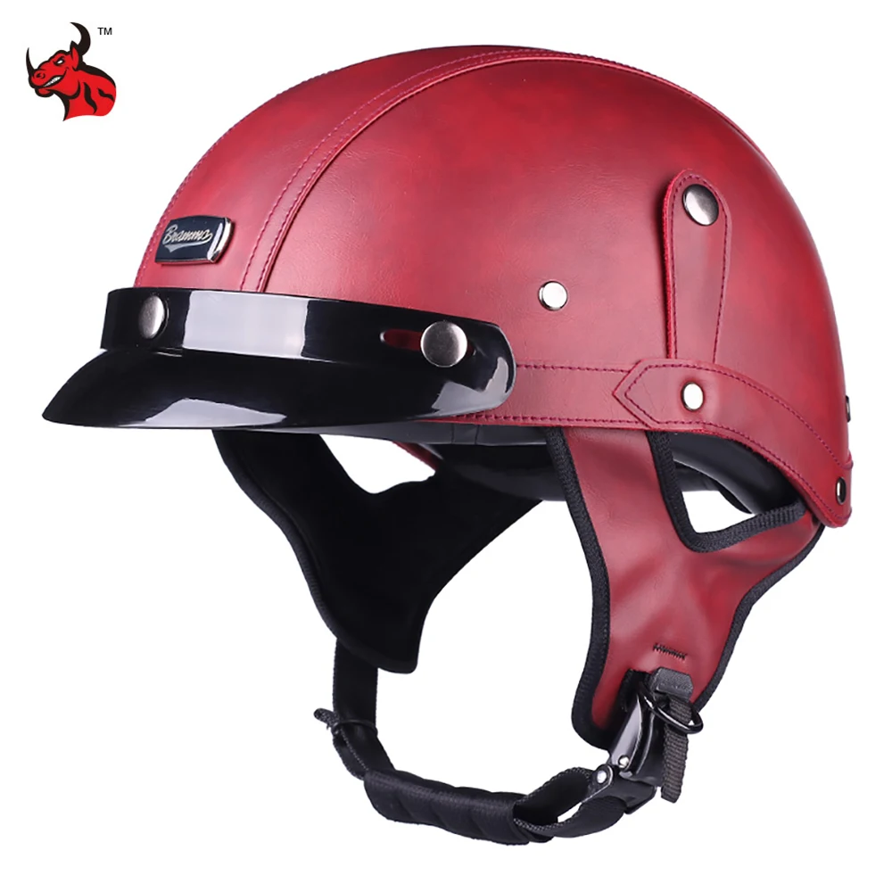 Мотоциклетные шлемы в стиле ретро на половину лица со съемным вкладышем для взрослых, аксессуары для мотоциклов Casco Moto На все сезоны года1