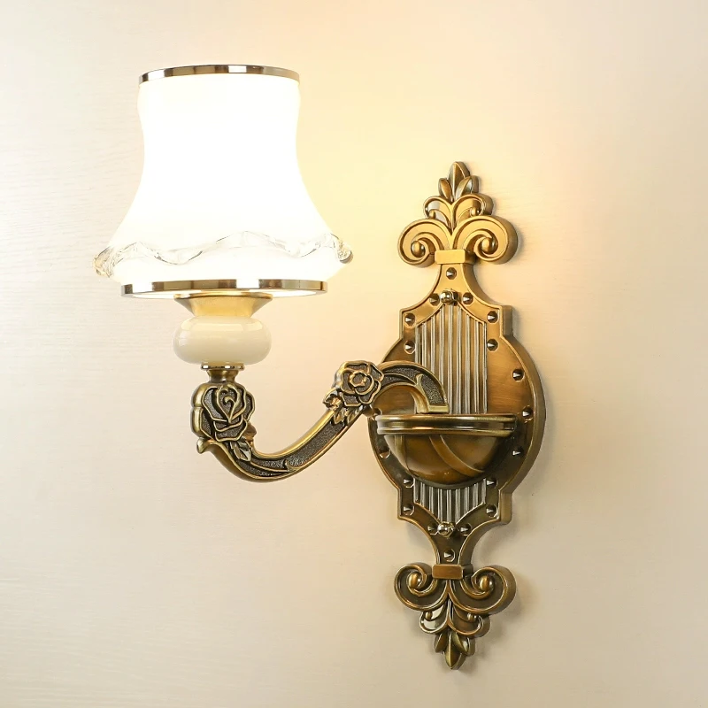 Настенные светильники в Скандинавском стиле для спальни, Роскошный настенный светильник для гостиной, Антикварная прикроватная стеклянная лампа для лестницы, Простой светильник для прихожей1