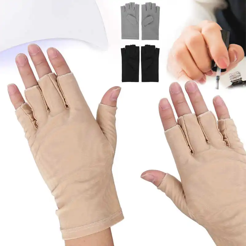 Профессиональные хлопчатобумажные перчатки с защитой от ультрафиолета для ногтей, перчатки для маникюра, инструменты для ногтей1