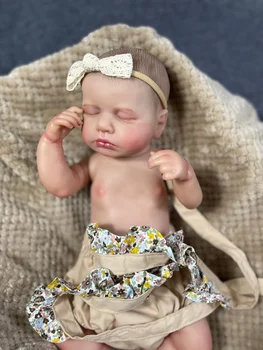 20-дюймовая Силиконовая Виниловая Моющаяся Кукла LouLou Для Всего Тела Reborn Sleeping Гибкий 3D Тон Кожи с Видимыми Венами Кукла