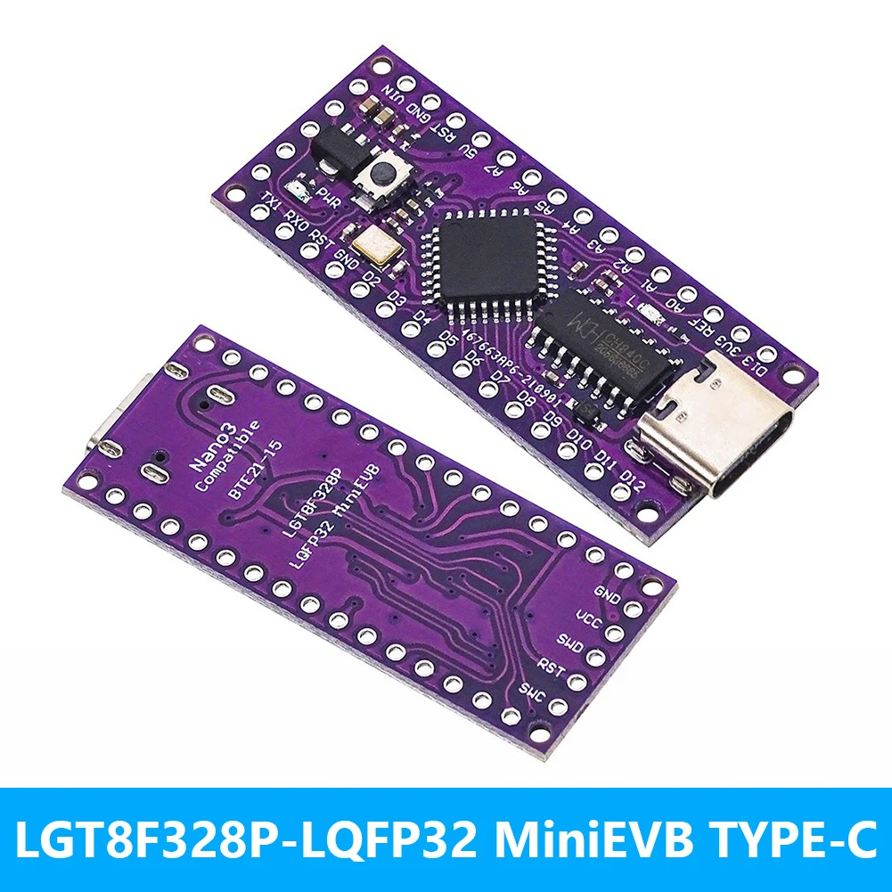 2/1шт LGT8F328P LQFP32 MiniEVB TYPE-C/Micro USB NANO V3.0 LGT8F328P HT42B534-1/CH340C Заменяет для Arduino Необходимый драйвер2