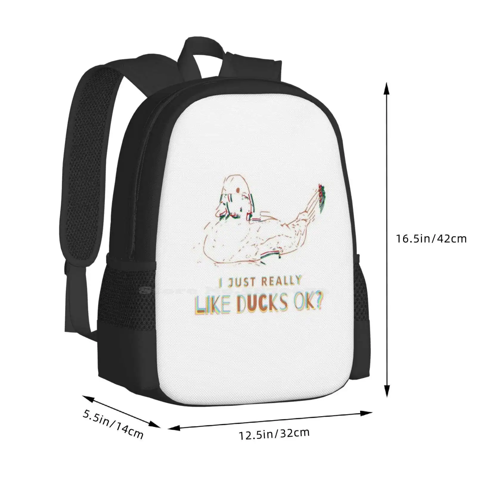 Мне просто очень нравятся утки, хорошо? Модный дизайн, дорожный ноутбук, школьный рюкзак, сумка для любителей уток, графика утки, забавная вода2