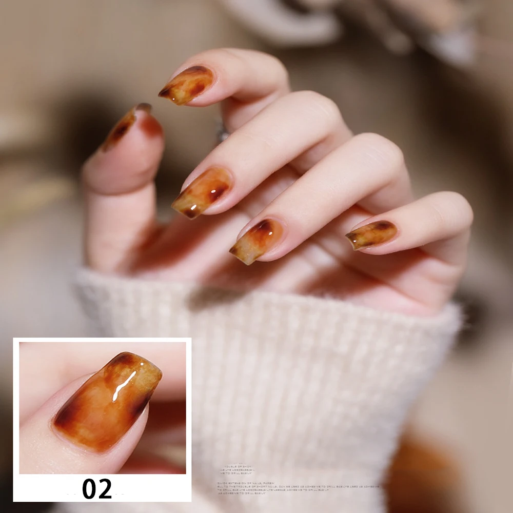 Vendeeni Желе Янтарный Гель-лак для ногтей Коричневый Осенний Дизайн ногтей Hawksbill Гель Для ногтей Полупостоянный УФ-гель-лак для ногтей2