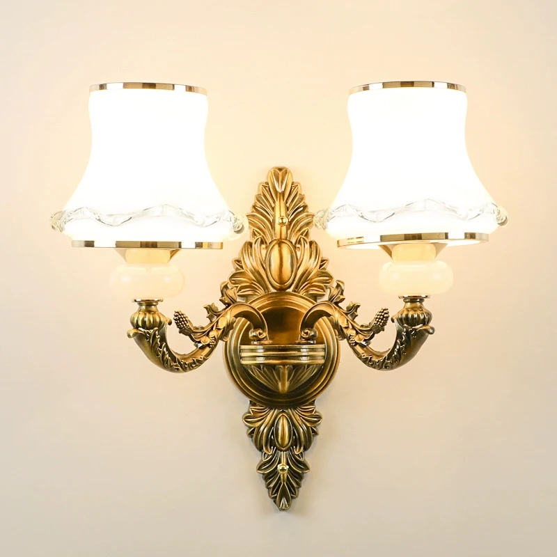 Настенные светильники в Скандинавском стиле для спальни, Роскошный настенный светильник для гостиной, Антикварная прикроватная стеклянная лампа для лестницы, Простой светильник для прихожей2
