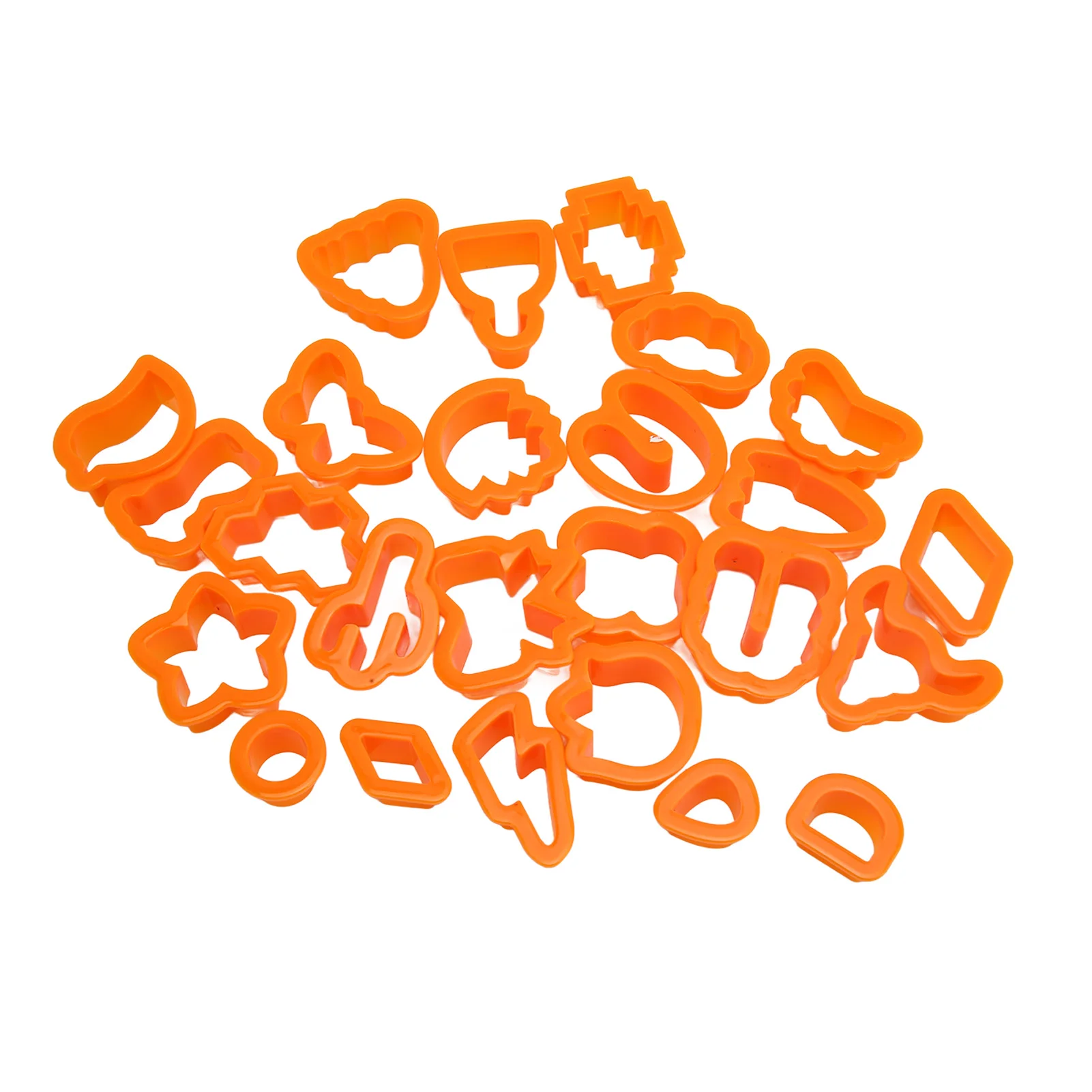 Набор пластилиновых резаков разной формы, удобный захват для рук, пластилиновые резаки небольшого размера из оранжевого пластика для тортов3