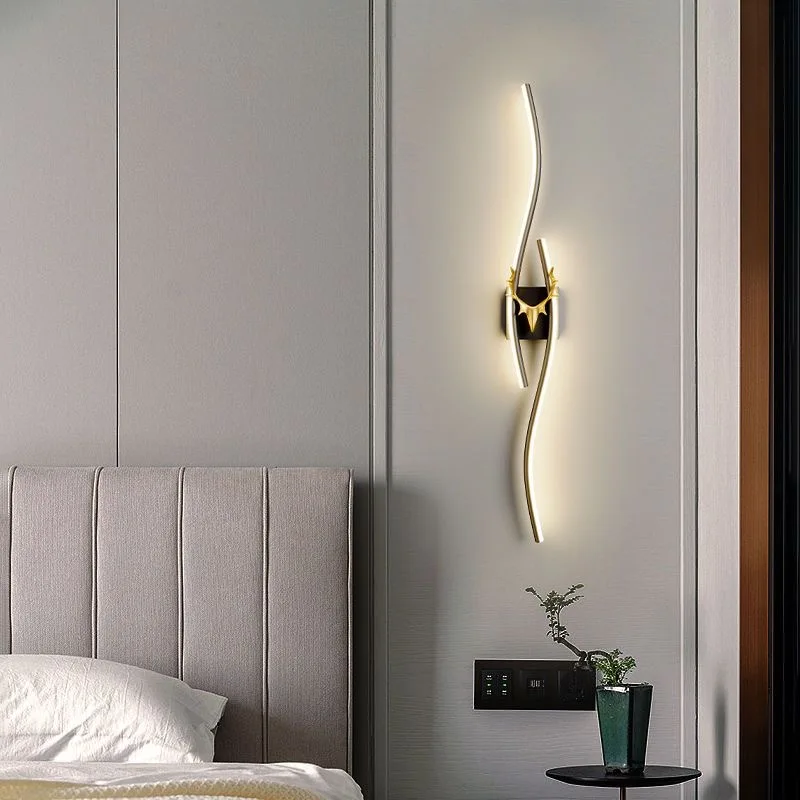 Лампа специальной формы креативная полоса настенный светильник настенный светильник гостиная ТВ фон настенная решетка лестница спальня прикроватная художественная стена3