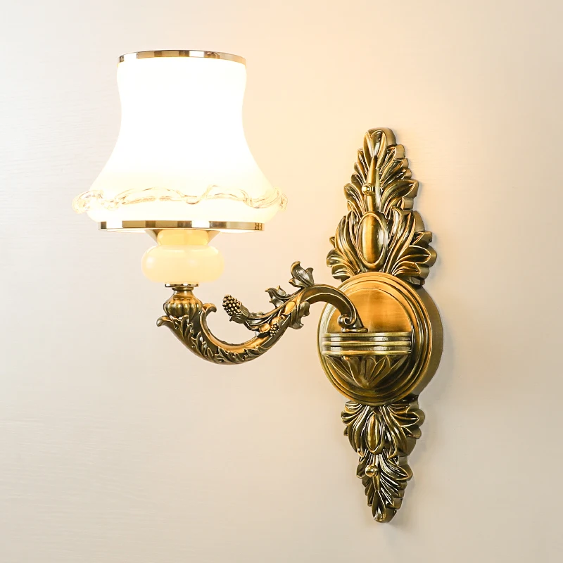 Настенные светильники в Скандинавском стиле для спальни, Роскошный настенный светильник для гостиной, Антикварная прикроватная стеклянная лампа для лестницы, Простой светильник для прихожей3
