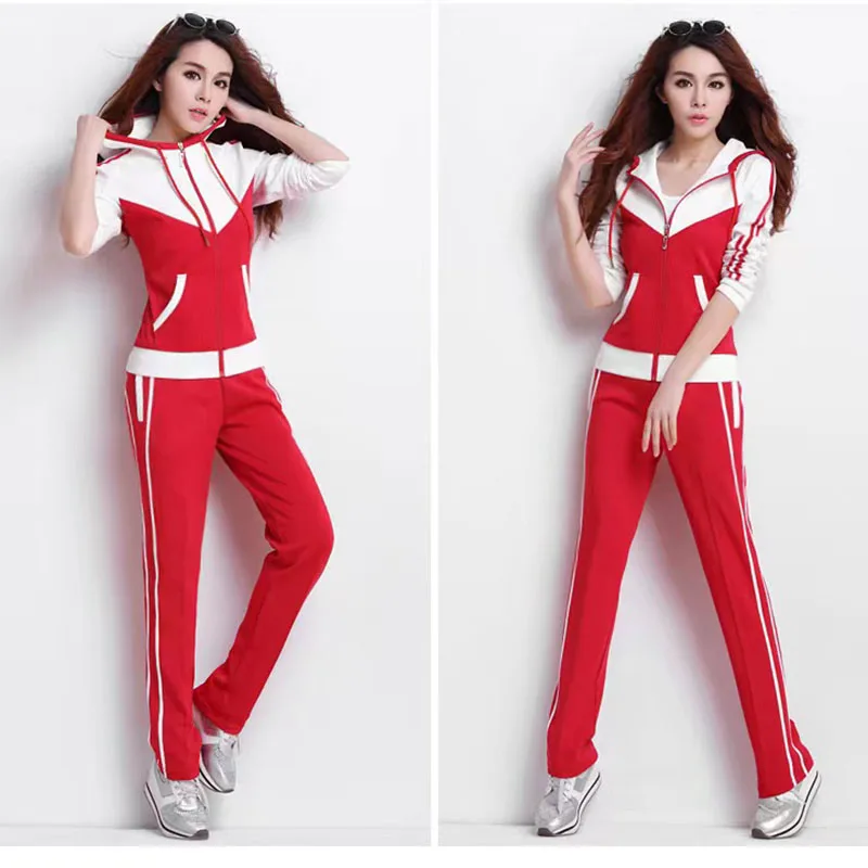 2023 Новый модный корейский спортивный комплект, повседневная спортивная одежда, женская весенне-осенняя одежда из двух предметов3