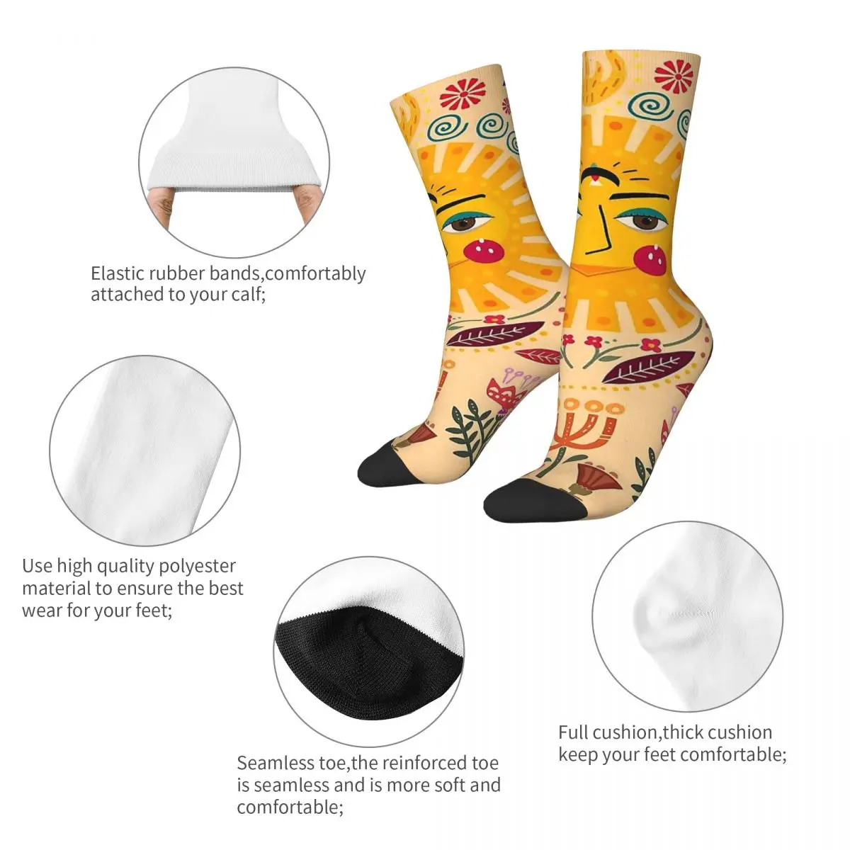 Забавные мужские носки народного творчества, вдохновленные сказочным ретро-харадзюку в стиле хип-хоп С бесшовным рисунком Crew Crazy Sock В подарок с принтом3