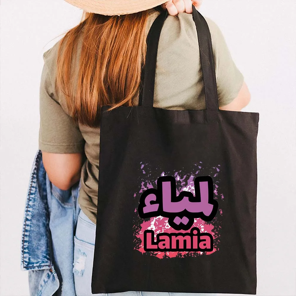 Цитаты из арабского Корана, Ислама, мусульманская женская повседневная школьная сумка, модная сумка через плечо в стиле харадзюку, холщовые сумки для лица с абстрактным искусством.4
