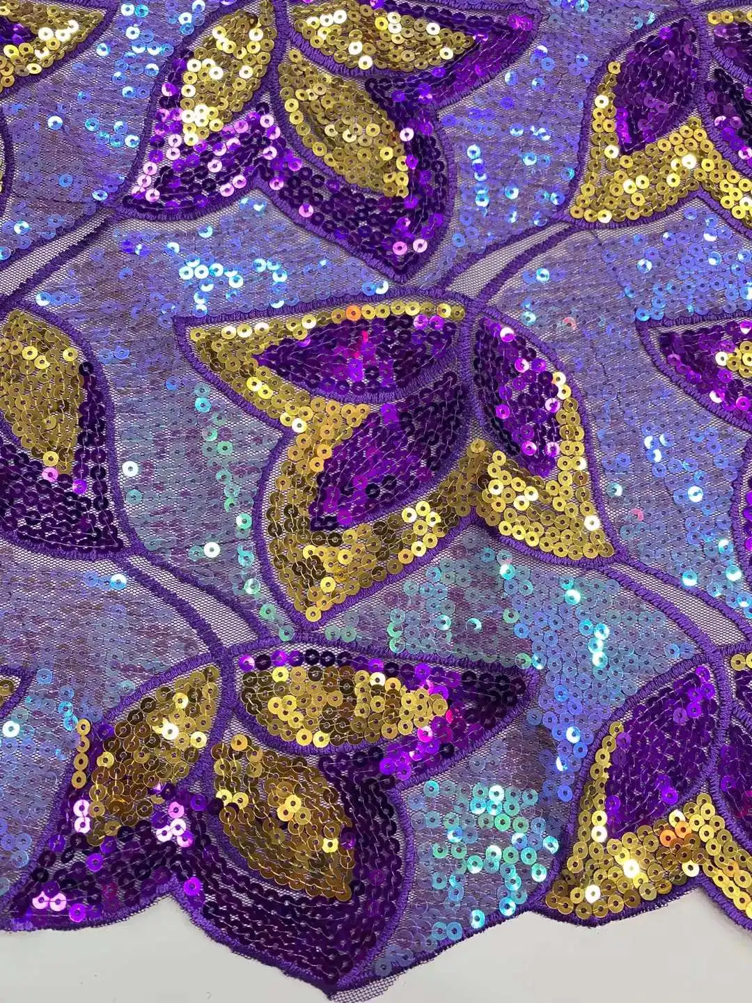 Новая пурпурно-Золотая роскошная африканская кружевная ткань с блестками 2023, французская сетчатая кружевная вышивка, нигерийская свадебная вечеринка, тюлевое кружево4