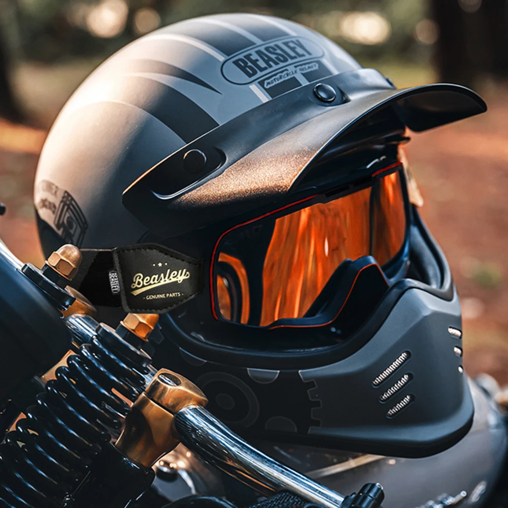 Мотоциклетный шлем Мотоциклетный Винтажный Ретро-шлем Мужские Женские профессиональные шлемы для мотокросса Шлем, сертифицированный DOT Мотоцикл5
