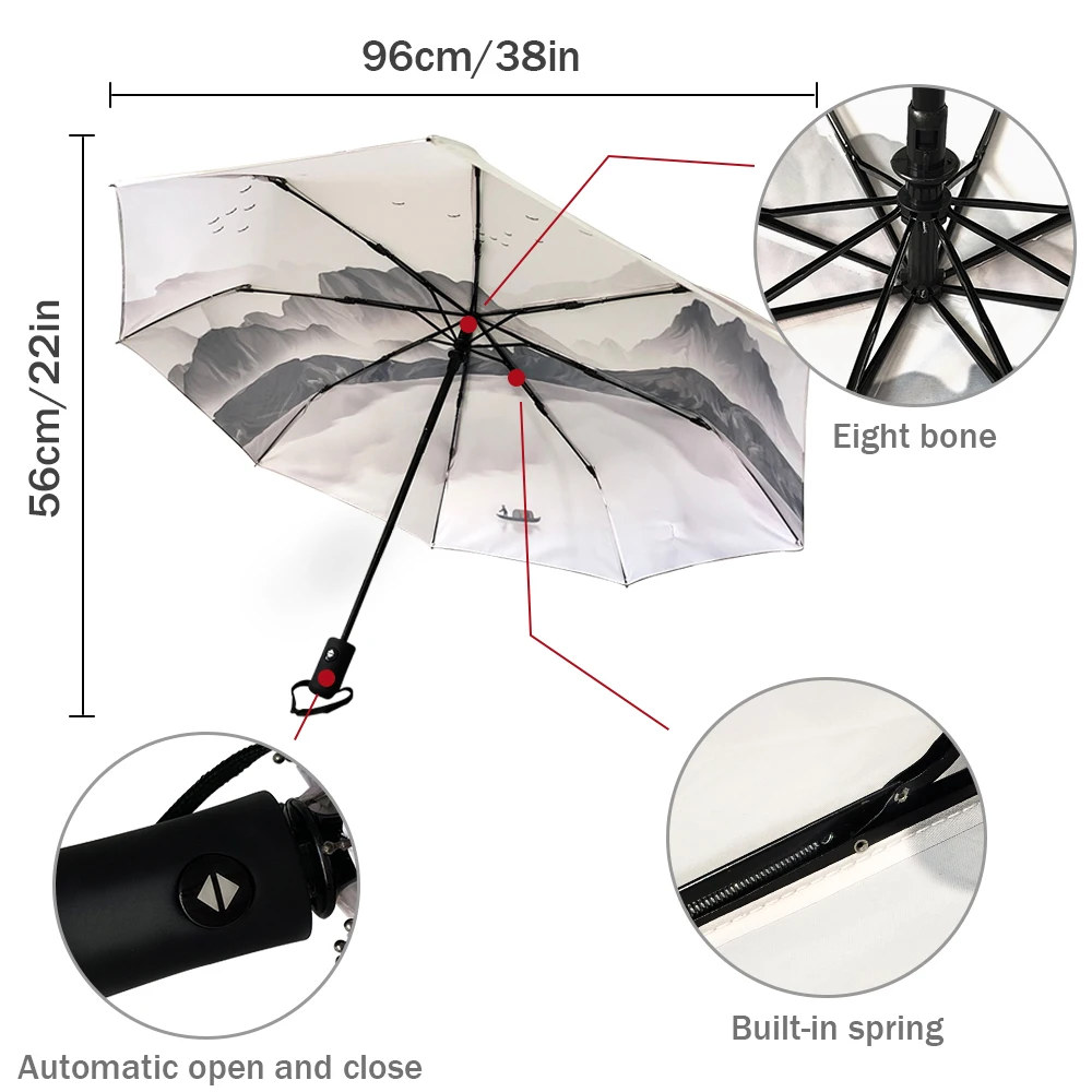 Текстура летних волн Дельфина, Автоматический Зонт, складной Зонт для путешествий, Портативный ветрозащитный зонт-зонтики5