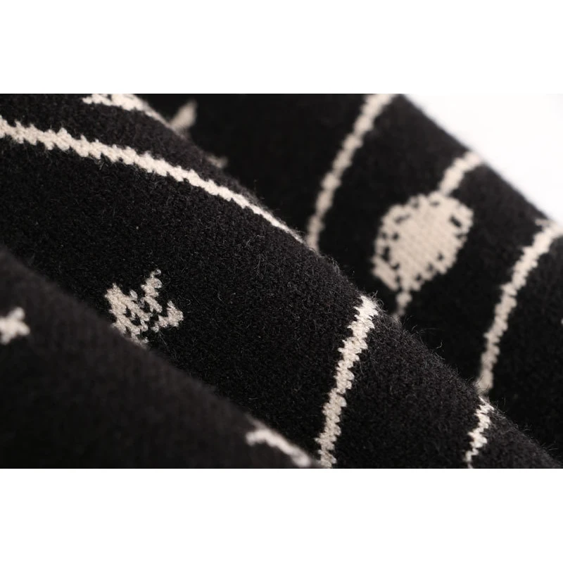 2018 Осень Зима Жаккардовые свитера Пуловеры Свитер с рисунком звезды Галактики в стиле Ретро Женские Винтажные джемперы с длинным рукавом5