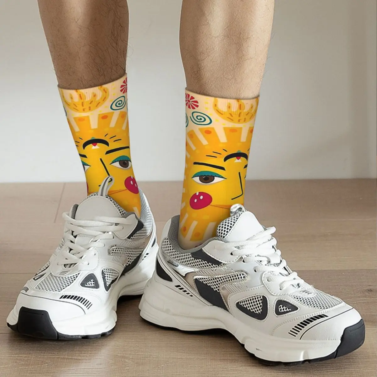 Забавные мужские носки народного творчества, вдохновленные сказочным ретро-харадзюку в стиле хип-хоп С бесшовным рисунком Crew Crazy Sock В подарок с принтом5