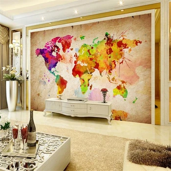 beibehang 3D обои на заказ фреска нетканые обои Hd креативная карта мира фон стены papel de parede