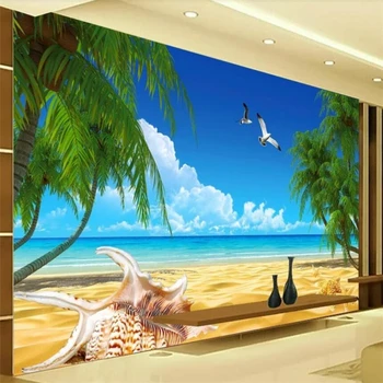 beibehang Пользовательские фотообои 3d stereo vision пальмовая комната декоративная роспись обоев ТВ фон обои 3d фреска