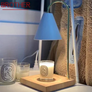BROTHER Современная креативная настольная лампа Простая деревянная свеча Настольное освещение LED для украшения дома спальни
