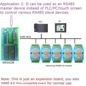 DC 12V 24V 8ch Многофункциональный Переключатель Таймера Задержки RS485 PLC IO Модуль Расширяющегося Экрана для RasPi RPI Raspberry Pi Pico