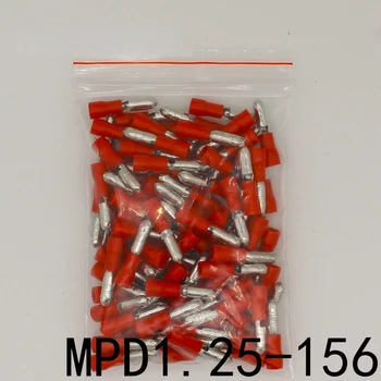 MPD1.25-156 MPD1-156 100ШТ Пуленепробиваемый мужской Изолирующий Соединитель Провода Электрический Обжимной Терминал AWG22-16 MPD