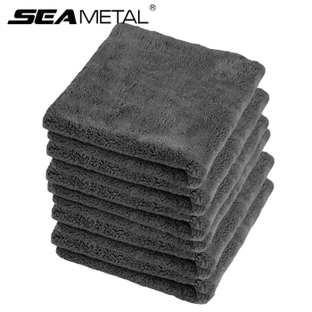 SEAMETAL 9шт Автомобильные полотенца из микрофибры с сильным водопоглощением 40x40 см, полотенце для деталей автомобиля, Ткань для чистки, Аксессуары для мойки автомобилей