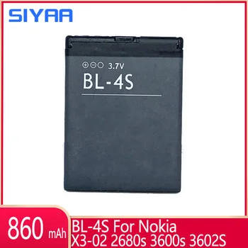 SIYAA BL4S BL-4S BL 4S Аккумулятор для телефона Nokia 1006 2680S 3600S 3602S 6202C 6208C 7020 7100S 7610 7612S X3-02 3710F 1006 Bateria