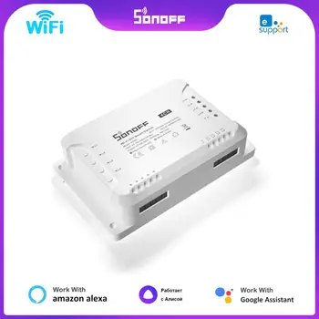 Sonoff 4CH R3 / 4CH PRO R3 4 Банды Wifi Smart Switch Модуль Блокировки Постепенного Управления Через приложение eWeLink Поддержка Alexa Google Home