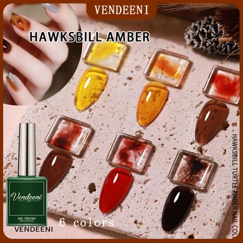 Vendeeni Желе Янтарный Гель-лак для ногтей Коричневый Осенний Дизайн ногтей Hawksbill Гель Для ногтей Полупостоянный УФ-гель-лак для ногтей
