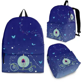 YIKELUO Фэнтези Звезда Бабочка Карета Принт Молодежный рюкзак для ноутбука Прочный студенческий рюкзак для учебников с застежкой-молнией В сумке