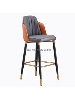 Барный стул легкий роскошный современный простой бытовой стульчик для кормления комбинация кожаных барных стульев высокий стул Островной стул на стойке регистрации