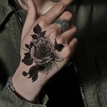 Водонепроницаемые Временные Татуировки Наклейки роза цветок растение рука рука Поддельная Татуировка Флэш Тату Боди Арт татуировки для Девочек Женщин Мужчин детей