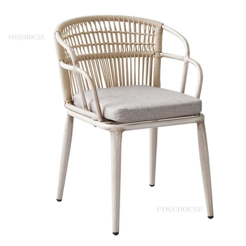 Европейские дизайнерские уличные стулья из ротанга, пляжные стулья со спинкой для отдыха, уличная мебель для дома, Современное садовое кресло для патио