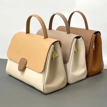 Женская сумка 2023 года, новая брендовая роскошная модная сумка через плечо из воловьей кожи, сумка-мессенджер с клапаном, модная элегантная сумка большой емкости