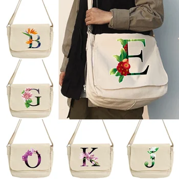 Женская сумка через плечо с цветочным принтом в корейском стиле, новая холщовая сумка для женщин 2023 года, сумки-мессенджеры с множеством карманов, сумки через плечо для девочек