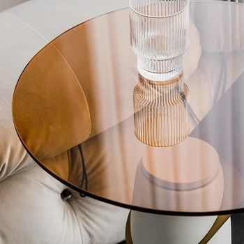 Журнальные столики из итальянского светлого роскошного стекла, мебель для гостиной в скандинавском стиле, Дизайнерский диван, Приставной столик, Креативный Угловой столик на Балконе