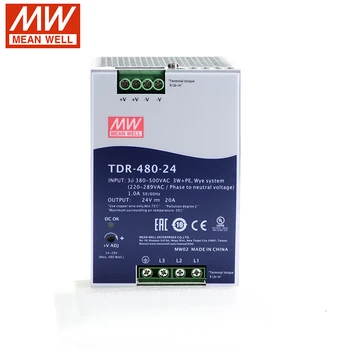 Источник питания для монтажа на тонкую DIN-рейку MEAN WELL TDR-480 DC24V 48V 480W Industrial Control Systerm Three