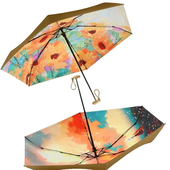 Карманный зонт Мини-зонтики с защитой от ультрафиолета, складной зонтик от дождя, женский солнцезащитный парагвай, портативный для подарков в путешествиях