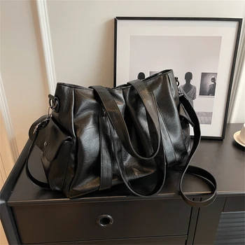 Кожаная женская сумка через плечо большой емкости Роскошные дизайнерские кошельки и сумки для женщин Сумка-мессенджер Высококачественная сумка через плечо